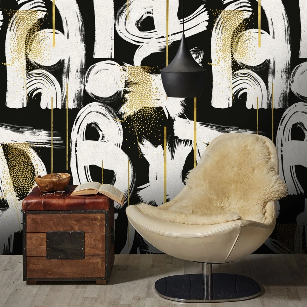 Mind The Gap Gestural Abstraction White Wallpaper - Abstract Wallpaper for Modern Homes 6 Mind The Gap Wallpaper & Paint Gestural Abstraction White Wallpaper