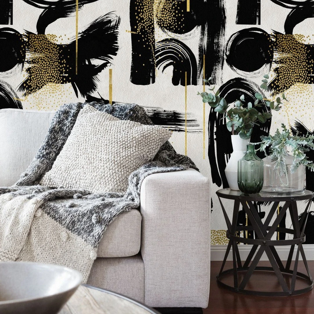 Mind The Gap Gestural Abstraction White Wallpaper - Abstract Wallpaper for Modern Homes 4 Mind The Gap Wallpaper & Paint Gestural Abstraction White Wallpaper