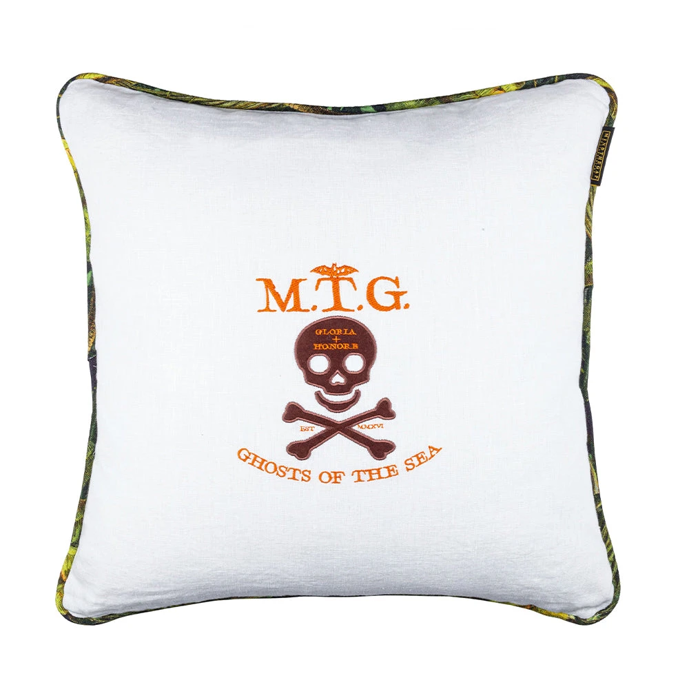 Mind The Gap Havana Tropicana Ghost Of The Sea & Traveller's Palm Embroidered Luxury Cushion 3 Mind The Gap Havana Tropicana Ghost Of The Sea / Traveller's Palm Embroidered Cushion