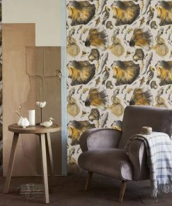 Mind The Gap Blue Skies Ahead Goldfish Ivory Wallpaper