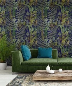 Mind The Gap Wallpaper & Paint Green Sanctuary Anthracite Wallpaper