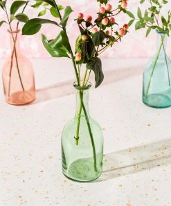 Sass & Belle Tanvi Recycled Glass Bottle Vase Green