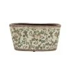 The Design Yard Les Jardins Royaux Oval Green Floral Ceramic Pot