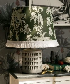 Mind The Gap Cone Lampshades -Guineo Green Rose & Thorn