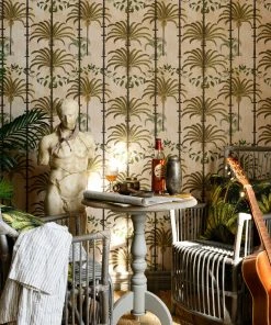 Mind The Gap Havana Tropicana Regatta Blue Wallpaper - Tropical Trees & Leaves Design 9 Mind The Gap Havana Tropicana Havana Regatta Blue Wallpaper