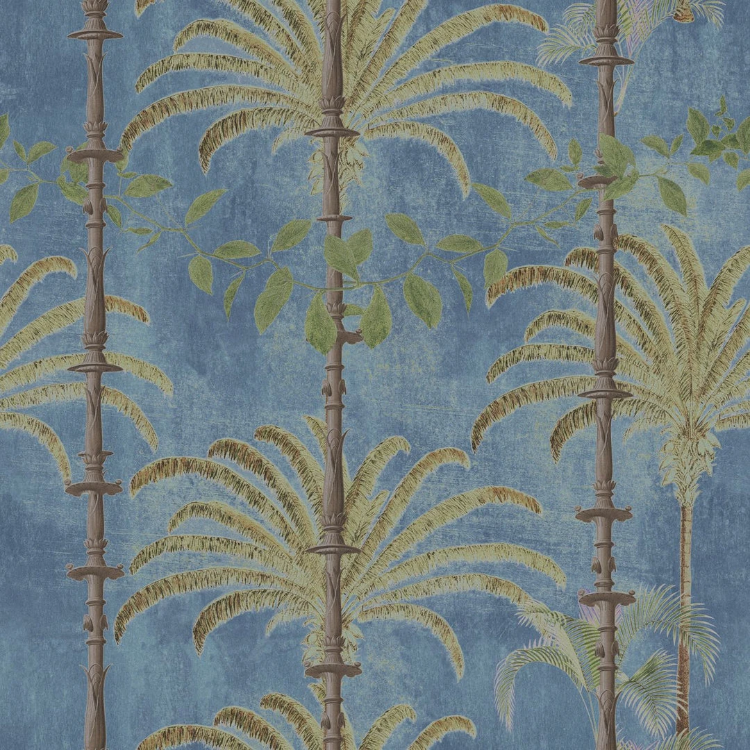 Mind The Gap Havana Tropicana Regatta Blue Wallpaper - Tropical Trees & Leaves Design 3 Mind The Gap Havana Tropicana Havana Regatta Blue Wallpaper