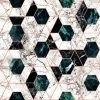 Mind The Gap Hexa Jade Wallpaper - Memphis to Miami Geometric Print 2 Mind The Gap Hexa Jade Wallpaper Memphis To Miami