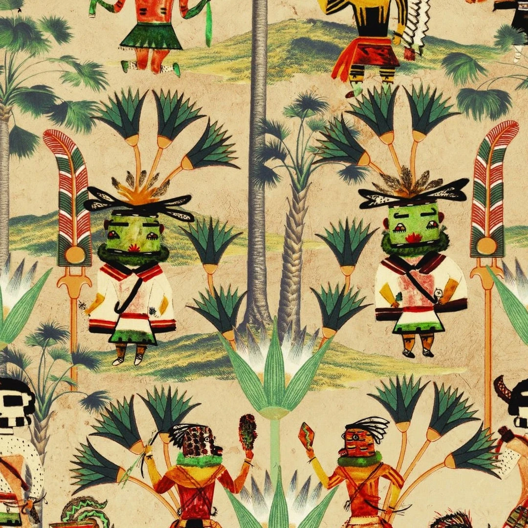 Mind The Gap Hopi Spirit Taupe Wallpaper - Heritage Collection | Indigena Homeware 3 Mind The Gap Hopi Spirit, Taupe Wallpaper