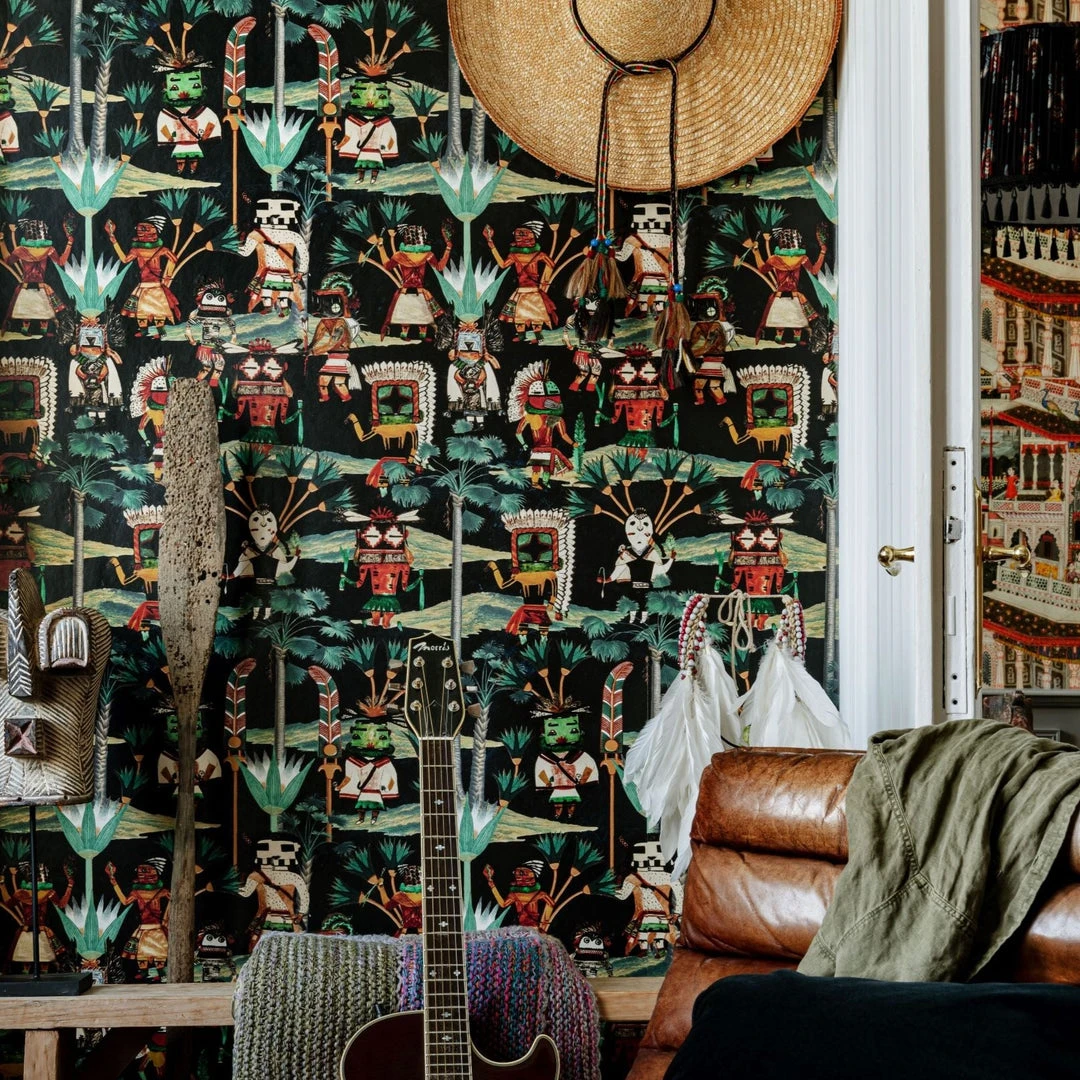 Mind The Gap Hopi Spirit Taupe Wallpaper - Heritage Collection | Indigena Homeware 6 Mind The Gap Hopi Spirit, Taupe Wallpaper