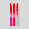 Pink Stories Neon Twisted Candles Ice Cream Pink - Set Of 3