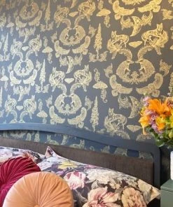 The Graduate Collection Dipped In Moonlight Wallpaper - Metallic Gold & Charcoal