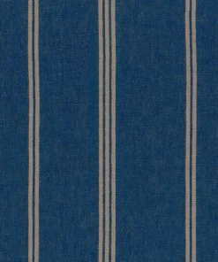 Mind The Gap Blue Skies Ahead Katalin Stripe, Seaport Blue Wallpaper