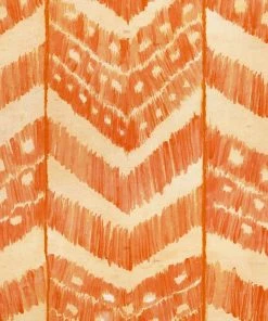 Mind The Gap Blue Skies Ahead Turkish Ikat, Tangerine Wallpaper