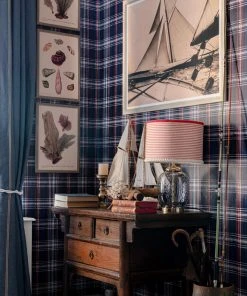 Mind The Gap Seaport Plaid, Cream Wallpaper