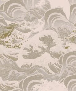 Mind The Gap Sea Waves, Neutral Wallpaper