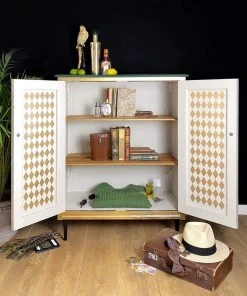 Lady Griddilebone New Jakarta Restored Decoupage Cabinet