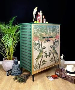 Lady Griddilebone New Jakarta Restored Decoupage Cabinet
