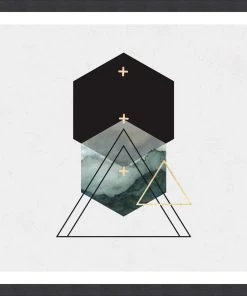 Mind The Gap Abstract Mood Triangles I & II Framed Art