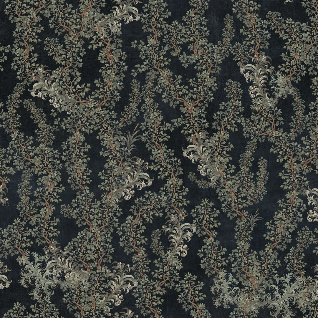 Mind The Gap Dark Leaves Wallpaper - Premium Nature & Trees Design for Home Decor 3 Mind The Gap Dark Leaves Wallpaper