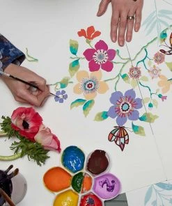 Liberty Fabrics Botanical Stripe Wallpaper, Pewter Blue New