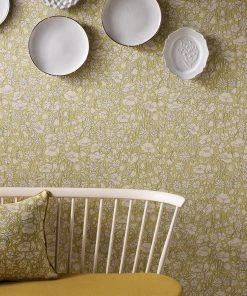 Liberty Fabrics New Poppy Meadow Wallpaper In Fennel