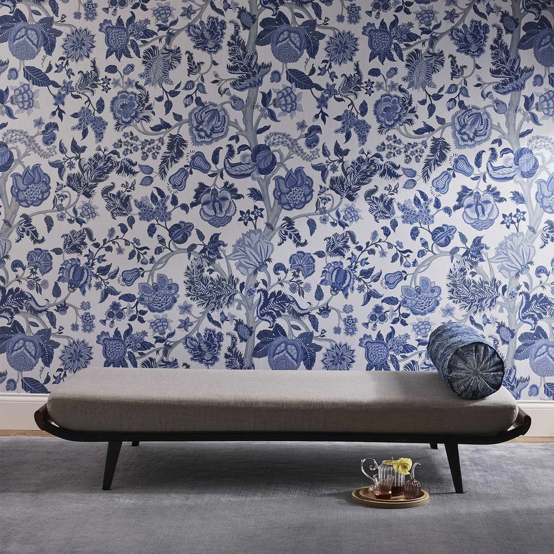 Liberty Fabrics Palampore Trail Wallpaper in Lapis - Floral Heritage Design for Home Decor 3 Liberty Fabrics Palampore Trail Wallpaper In Lapis New