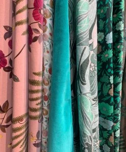 Liberty Fabrics Botanical Flora Velvet Wellington Fabric, Jade New