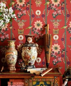 The Design Yard Lin Yuan Absinthe Green Wallpaper Rose & Thorn