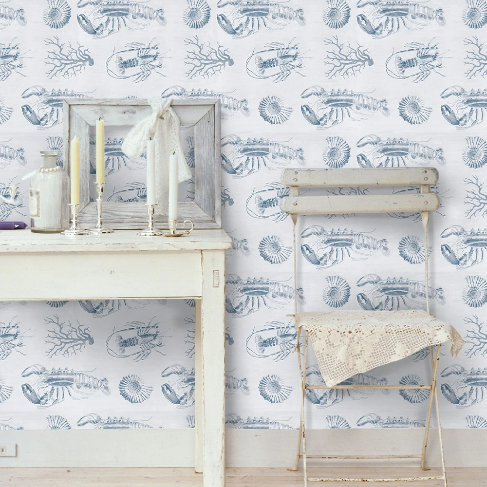 Thedesignyarduk Lobster Blue Wallpaper - Comic & Themed Nature Wallpaper for Home Decor 4 Thedesignyarduk Lobster Blue Wallpaper
