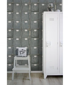 Mind The Gap Locker Room White Wallpaper Wallpaper & Paint