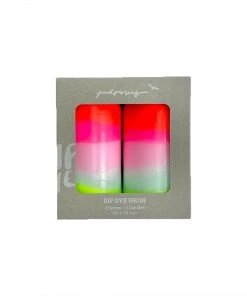 Pink Stories Memphis To Miami Neon Pillar Candles Pair - Lollipop Twins