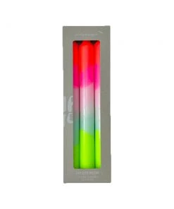 Pink Stories New Neon Taper Candles Lollipop Trees - Set Of 3