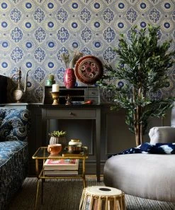 Mind The Gap Madder Grey Wallpaper Indigena