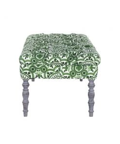 Mind The Gap MTG FURNITURE - EDWARD TUFTED OTTOMAN - THE MANOR LINEN Rose & Thorn