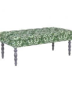 Mind The Gap MTG FURNITURE - EDWARD TUFTED OTTOMAN - THE MANOR LINEN Rose & Thorn