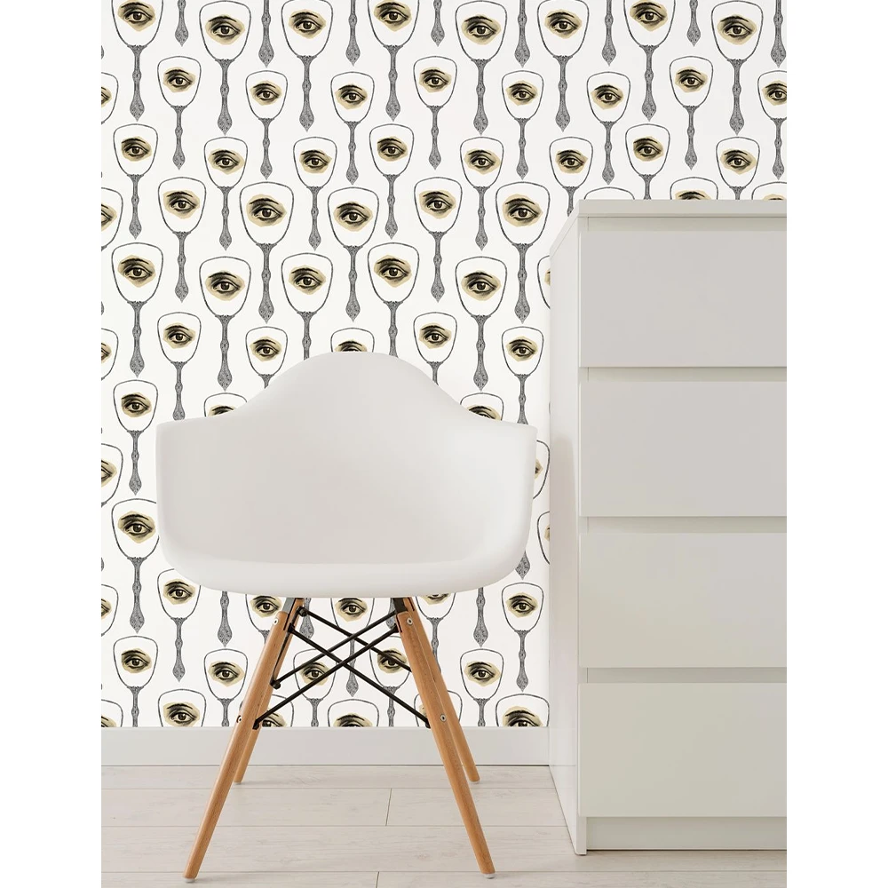 Mind The Gap Mirror's Eye Retro Wallpaper - Memphis to Miami Collection 6 Mind The Gap Mirror's Eye Wallpaper