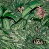 Brand Mckenzie Monkey Forest Wallpaper, Dark Green & Pink