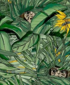 Brand Mckenzie Monkey Forest Wallpaper, Dark Green & Yellow Wallpaper & Paint