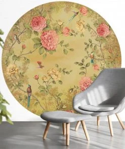 BN Wallpaper & Paint Wallpaper Circles Moonlight Garden Yellow