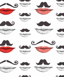 Mind The Gap Moustache And Lips Wallpaper