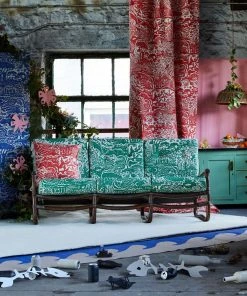 The Monkey Puzzle Tree New 'All Tomorrow's Futures' Ocean Blue Linen By Alexis Snell