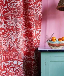 The Monkey Puzzle Tree New 'All Tomorrow's Futures' Ocean Blue Linen By Alexis Snell