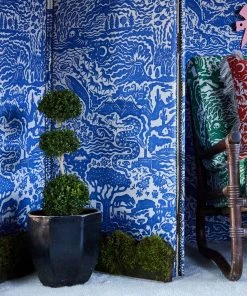 The Monkey Puzzle Tree New 'All Tomorrow's Futures' Ocean Blue Linen By Alexis Snell