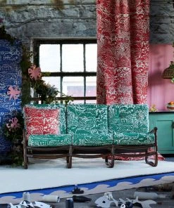 The Monkey Puzzle Tree New 'All Tomorrow's Futures' Ocean Blue Linen By Alexis Snell