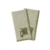 Mind The Gap Twill Green Striped Monogrammed Napkins, Set Of Two