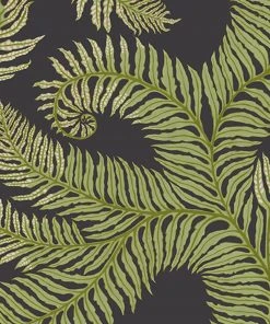 Josephine Munsey Bombe's Fernery Wallpaper In Olive & Celadon Les Jardins Royaux