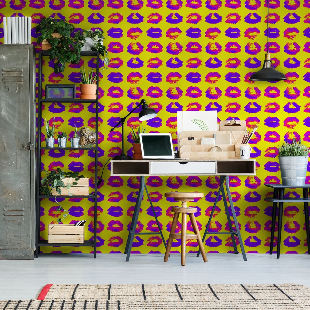 Mind The Gap Neon Kiss Retro Wallpaper - The Retrograde Collection 4 Mind The Gap Neon Kiss Wallpaper The Retrograde