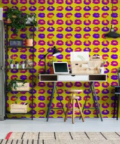 Mind The Gap The Retrograde Neon Kiss Indigo Wallpaper