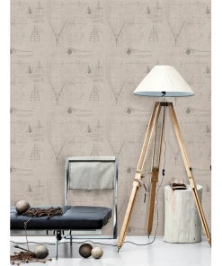 Mind The Gap The Craftsman Newton Geometry Taupe Wallpaper