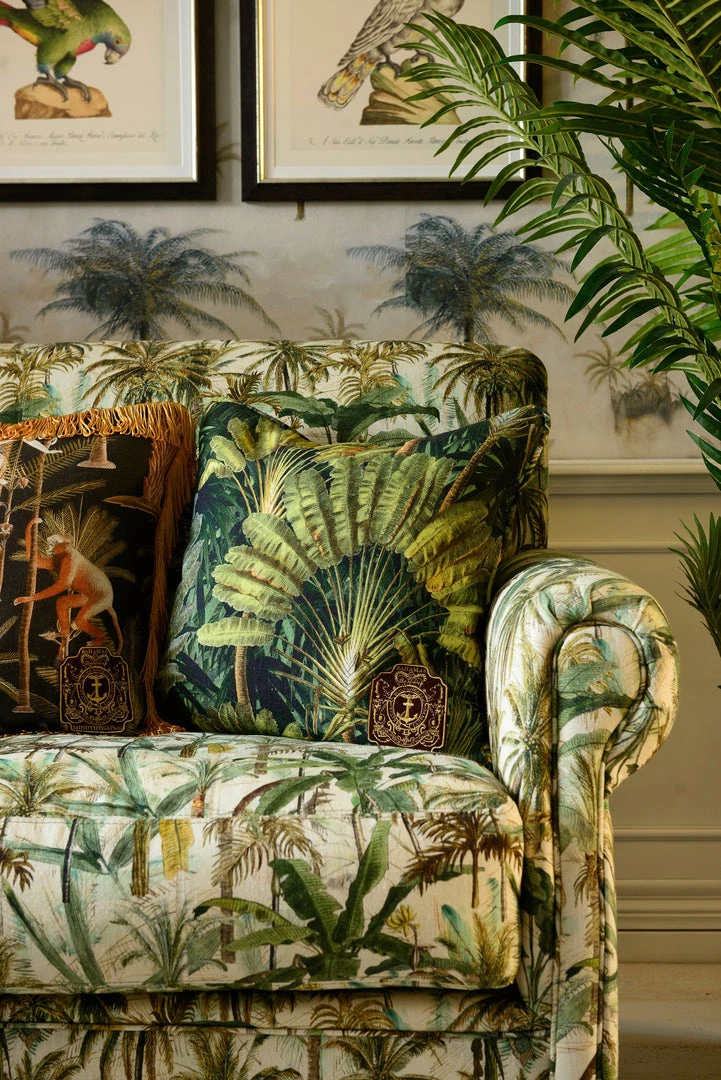 Havana Tropicana Mind The Gap Linen Fabric - The Jungle Design | Premium Linen & Cotton Blend for Homeware 4 Havana Tropicana Mind The Gap Linen Fabrics, The Jungle